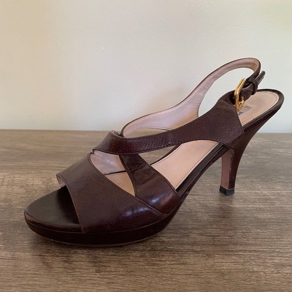 Prada Brown Elegant Heels - Picture 1 of 12